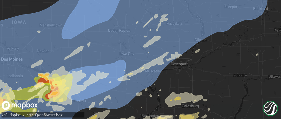 Hail map in West Liberty, IA on June 11, 2026