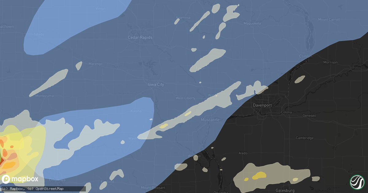 Hail map in West Liberty, IA on June 11, 2026