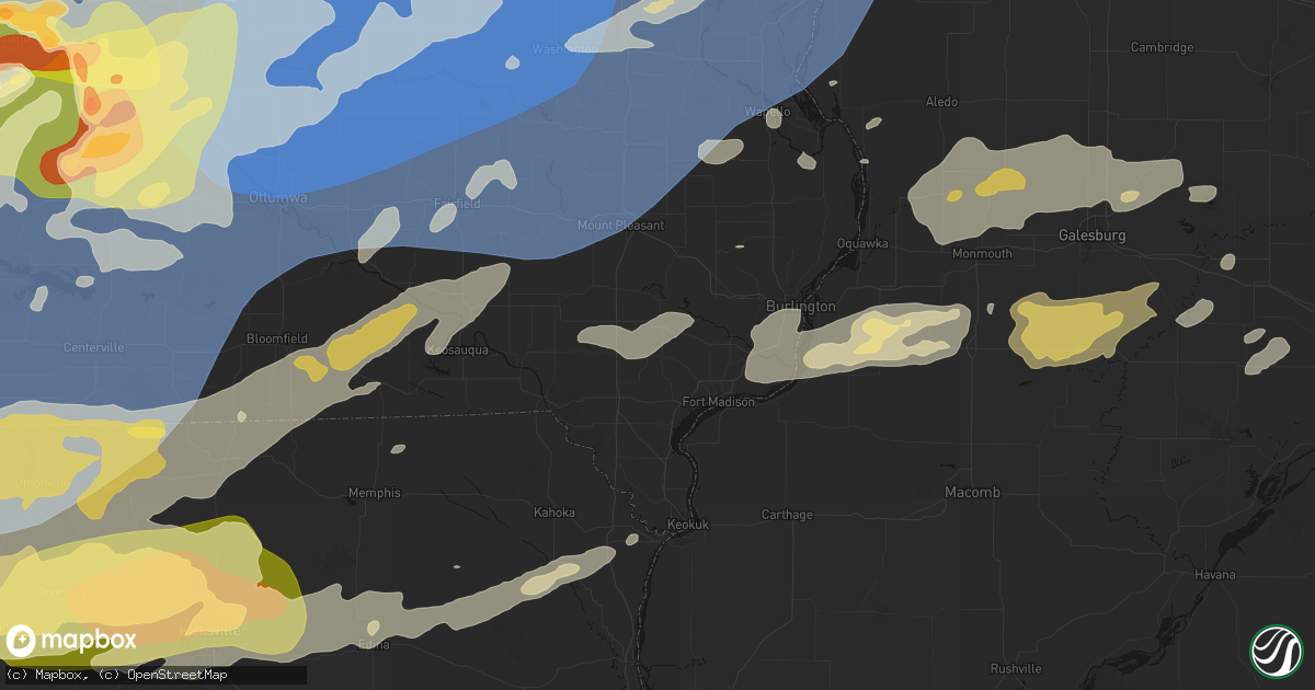 Hail map in West Point, IA on June 11, 2026