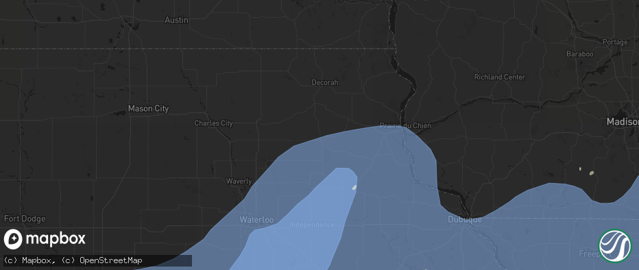 Hail map in West Union, IA on June 11, 2026