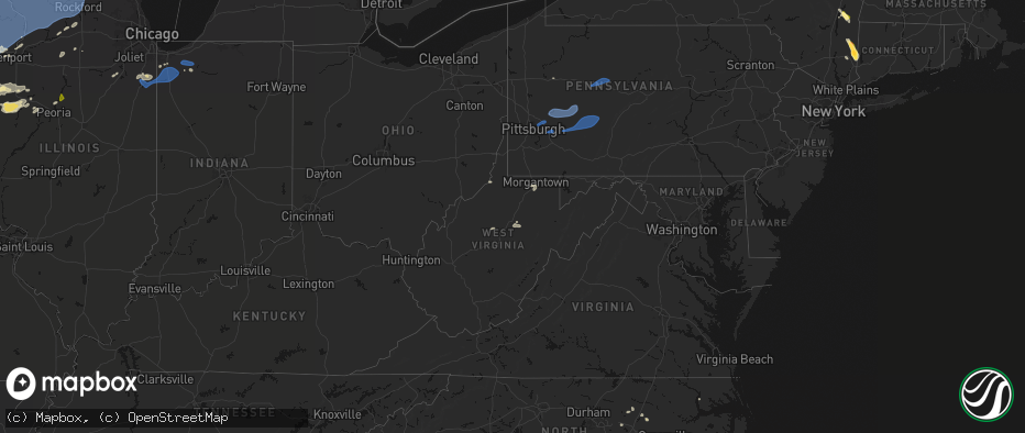 Hail map in West Virginia on June 11, 2026