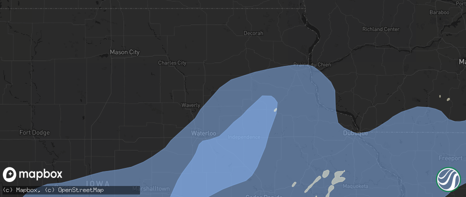 Hail map in Westgate, IA on June 11, 2026
