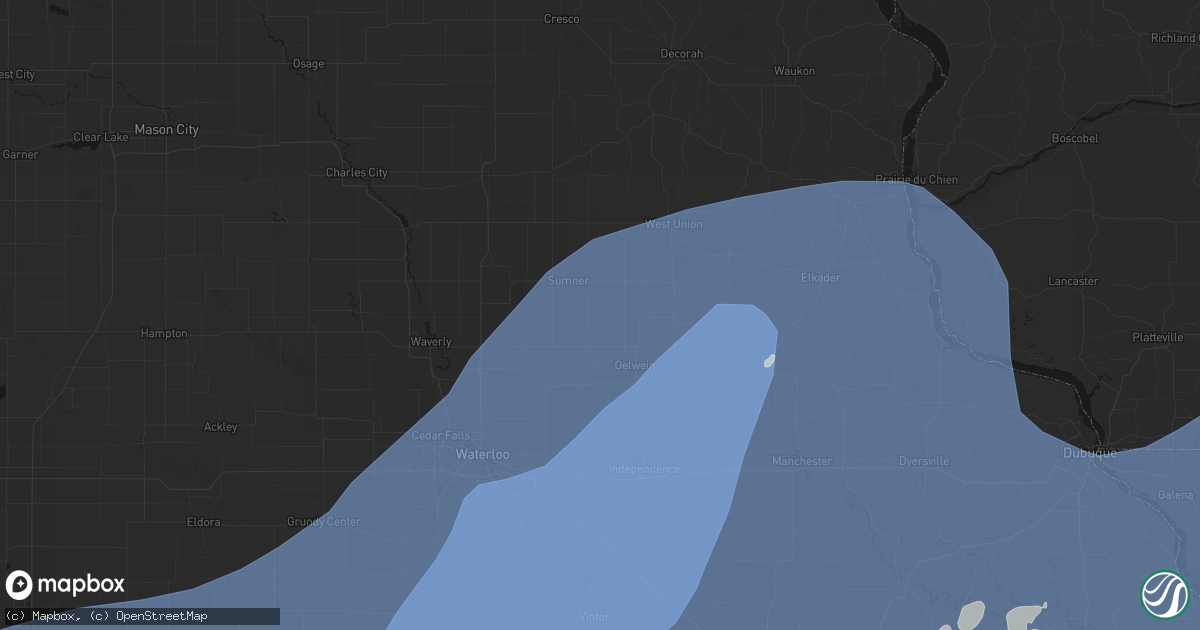 Hail map in Westgate, IA on June 11, 2026