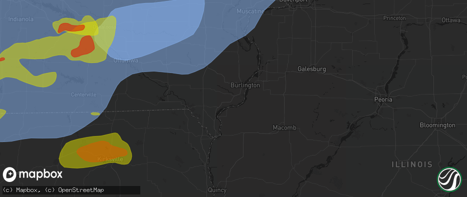 Hail map in Wever, IA on June 11, 2026