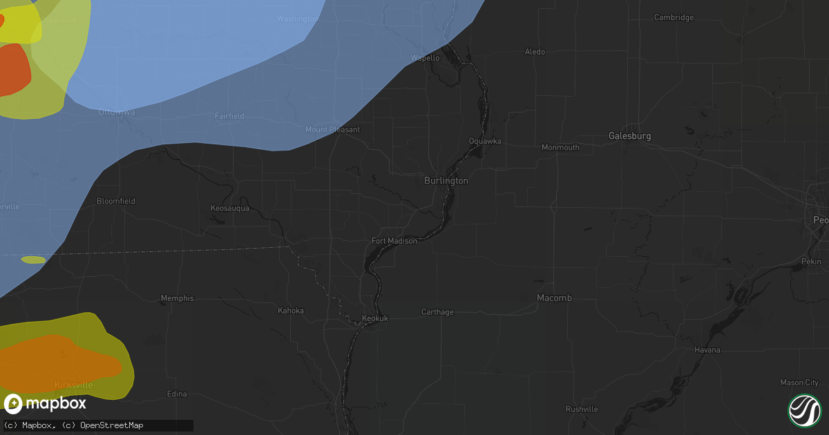 Hail map in Wever, IA on June 11, 2026