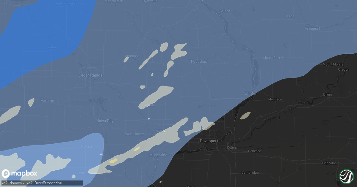 Hail map in Wheatland, IA on June 11, 2026