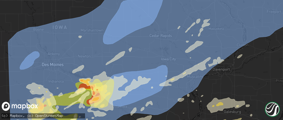 Hail map in Williamsburg, IA on June 11, 2026
