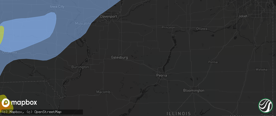 Hail map in Williamsfield, IL on June 11, 2026