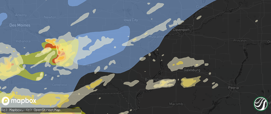 Hail map in Winfield, IA on June 11, 2026