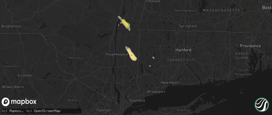 Hail map in Wingdale, NY on June 11, 2026