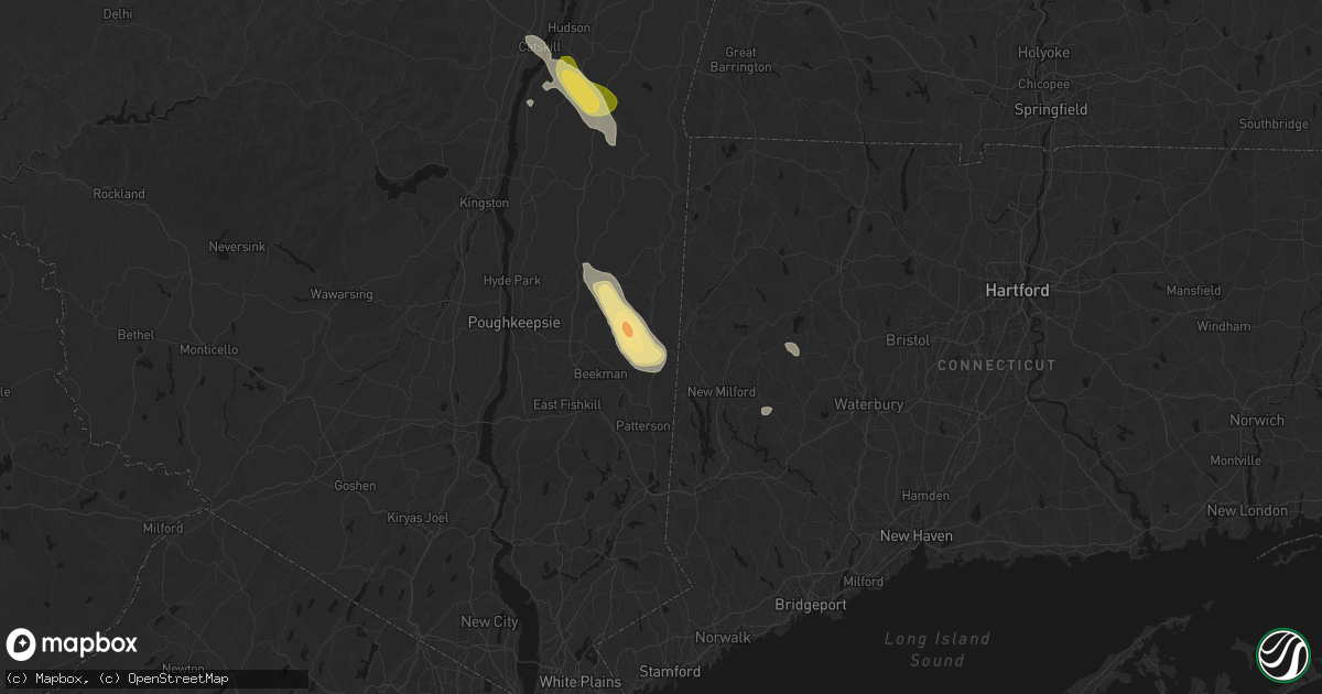 Hail map in Wingdale, NY on June 11, 2026