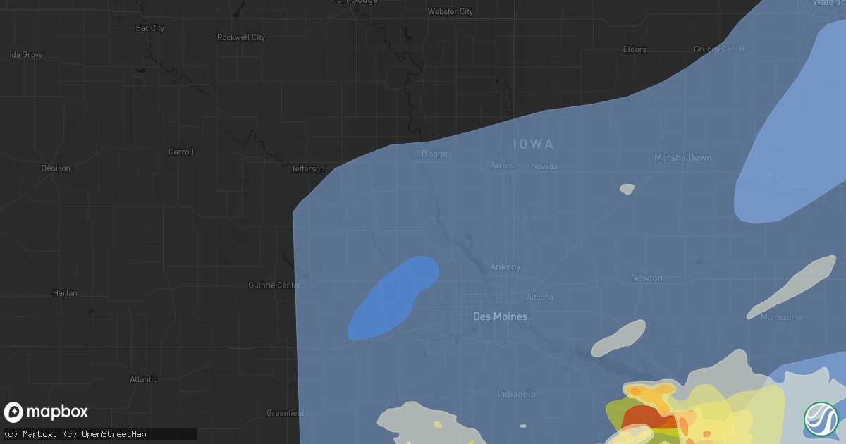 Hail map in Woodward, IA on June 11, 2026