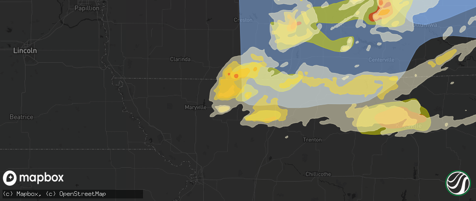 Hail map in Worth, MO on June 11, 2026