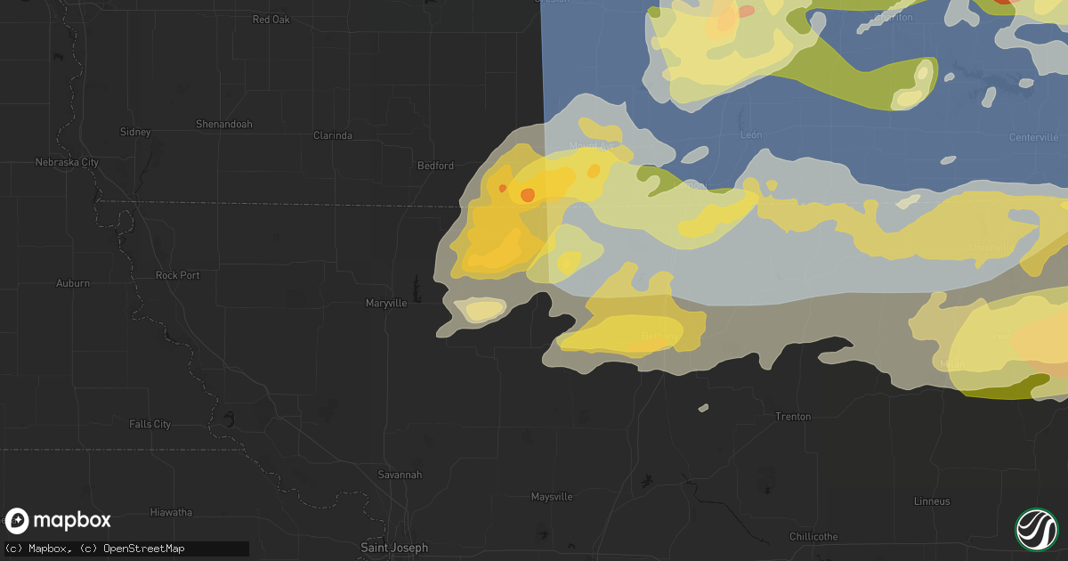 Hail map in Worth, MO on June 11, 2026
