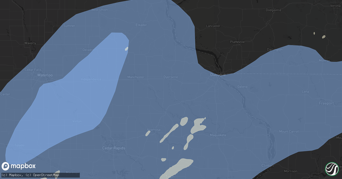 Hail map in Worthington, IA on June 11, 2026
