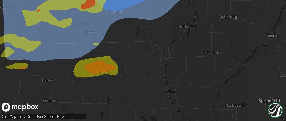 Hail map in Wyaconda, MO on June 11, 2026
