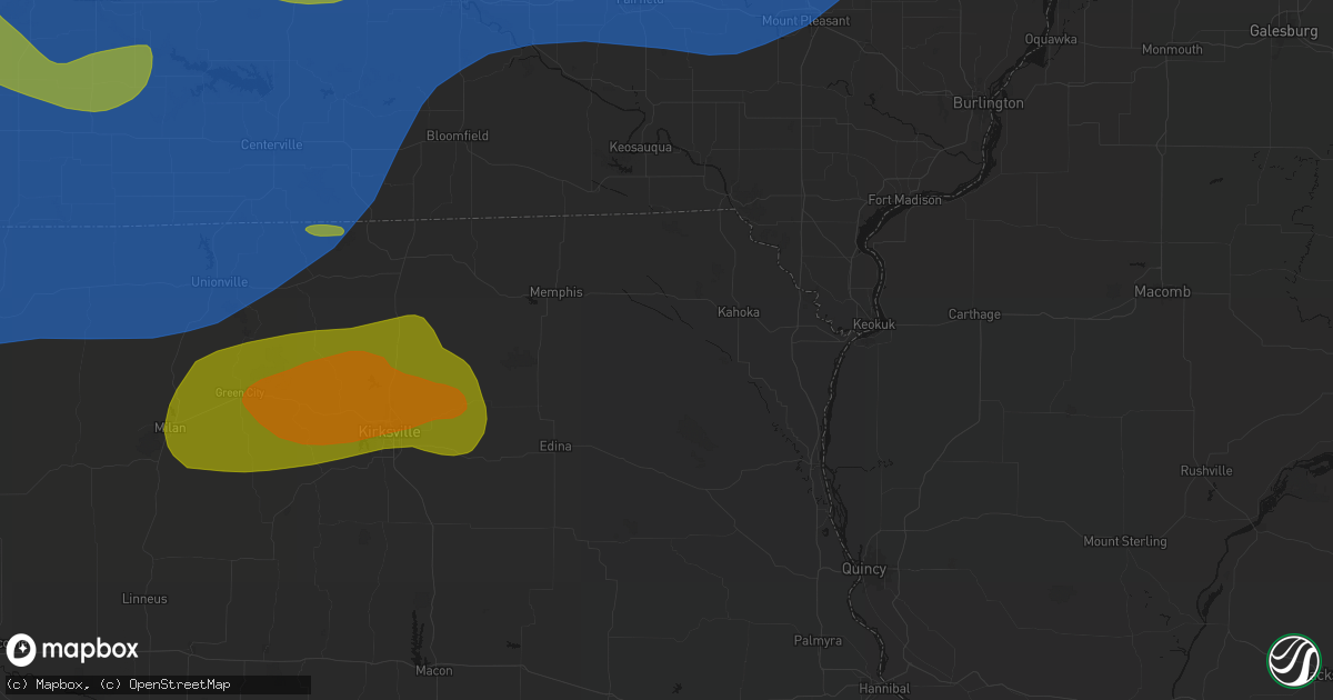 Hail map in Wyaconda, MO on June 11, 2026