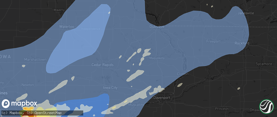 Hail map in Wyoming, IA on June 11, 2026