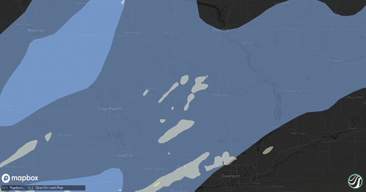 Hail map in Wyoming, IA on June 11, 2026