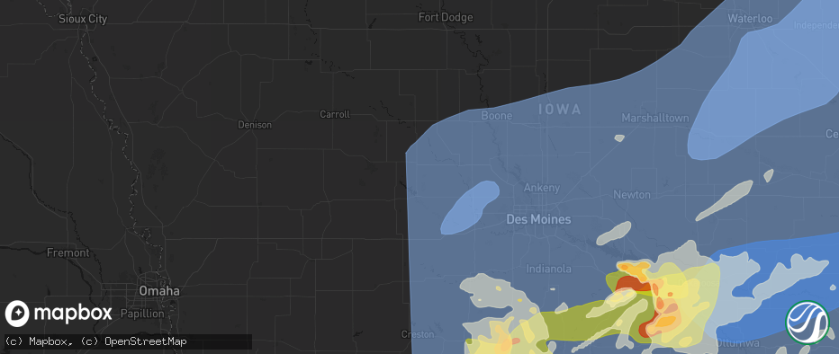 Hail map in Yale, IA on June 11, 2026