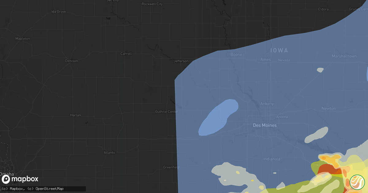 Hail map in Yale, IA on June 11, 2026
