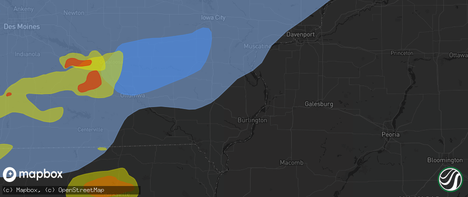 Hail map in Yarmouth, IA on June 11, 2026