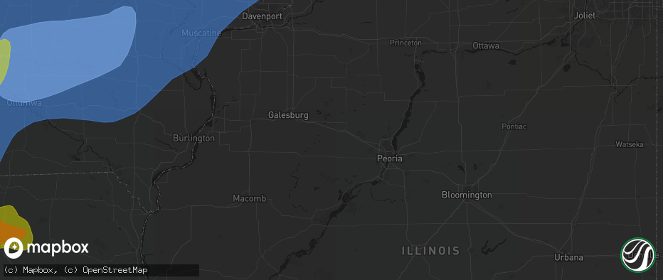 Hail map in Yates City, IL on June 11, 2026