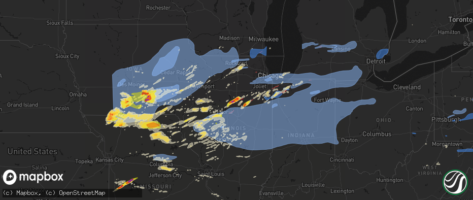 Hail map on June 11, 2026