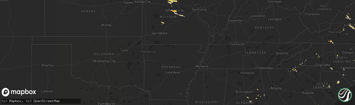 Hail map on June 12, 2011