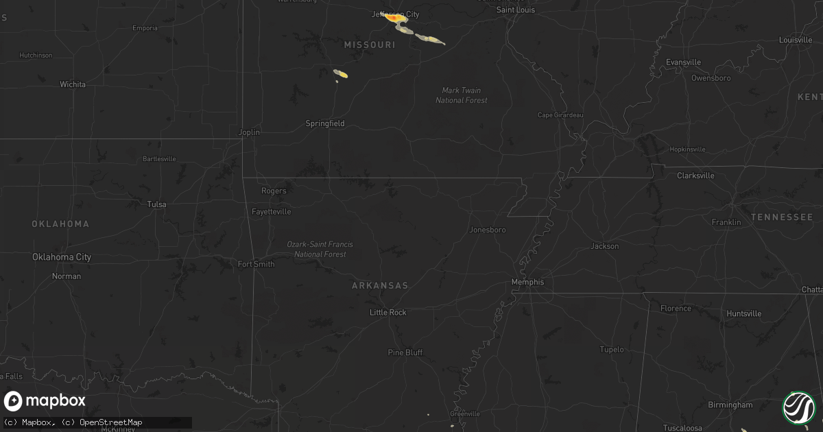 Hail map on June 12, 2011