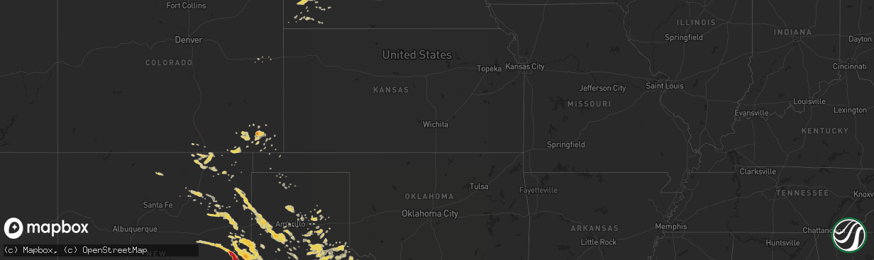 Hail map on June 12, 2012