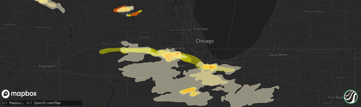 Hail map in Bolingbrook, IL on June 12, 2013