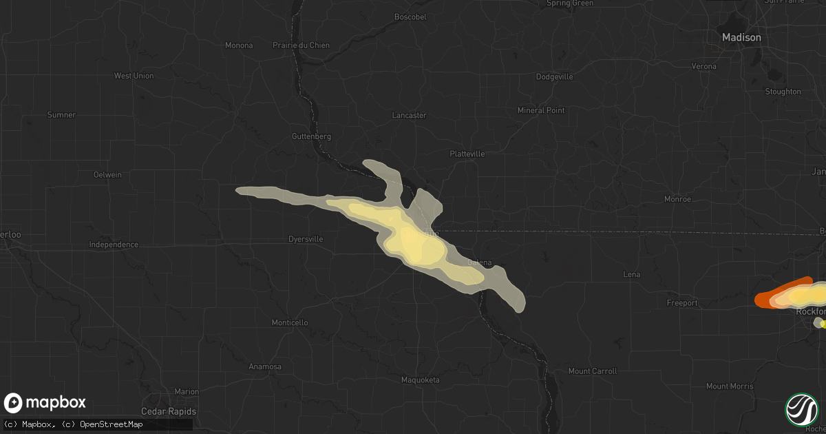 Hail map in Dubuque, IA on June 12, 2013