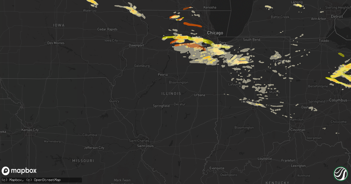 Hail map in Illinois on June 12, 2013