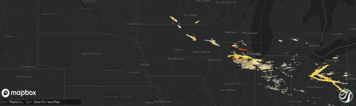 Hail map in Iowa on June 12, 2013