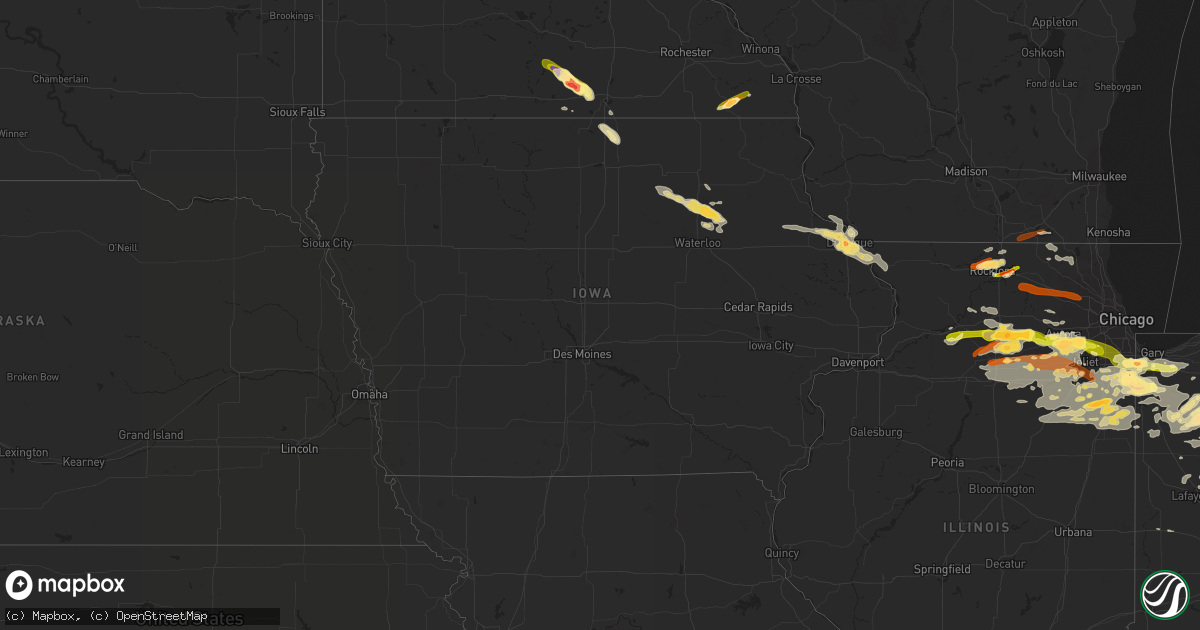 Hail map in Iowa on June 12, 2013