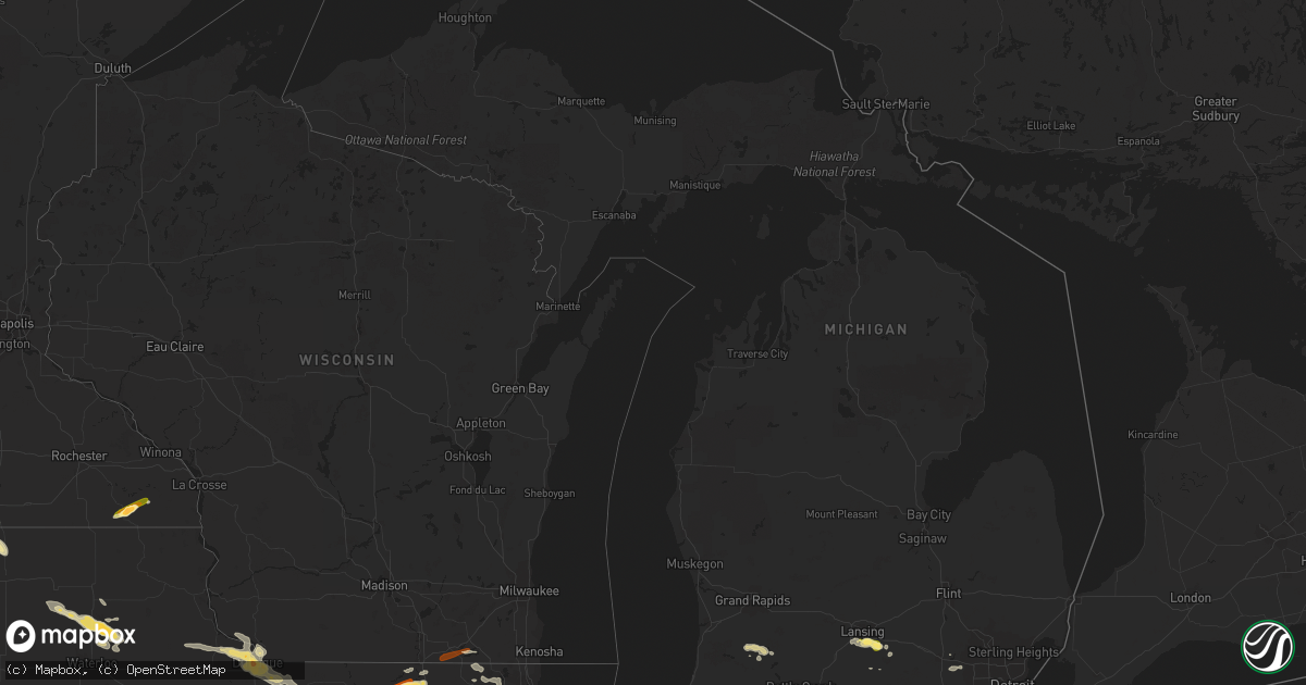 Hail map in Michigan on June 12, 2013