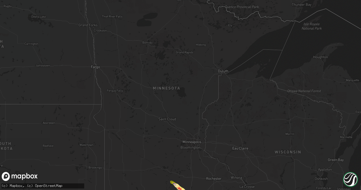 Hail map in Minnesota on June 12, 2013