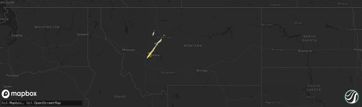 Hail map in Montana on June 12, 2013