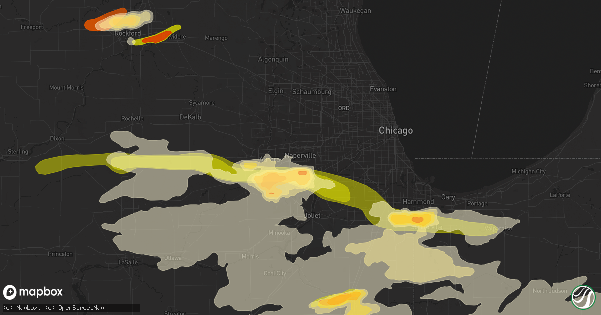 Hail map in Naperville, IL on June 12, 2013