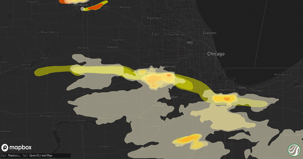 Hail map in Oswego, IL on June 12, 2013