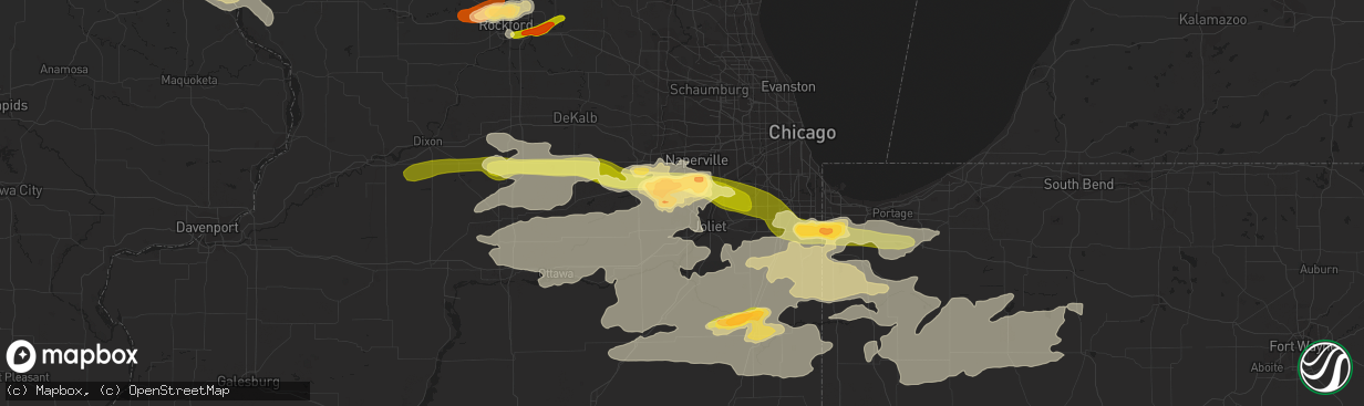 Hail map in Plainfield, IL on June 12, 2013