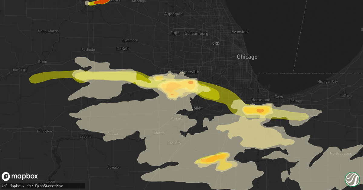 Hail map in Plainfield, IL on June 12, 2013
