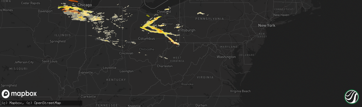 Hail map in West Virginia on June 12, 2013