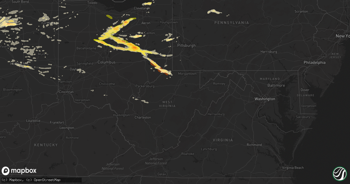 Hail map in West Virginia on June 12, 2013