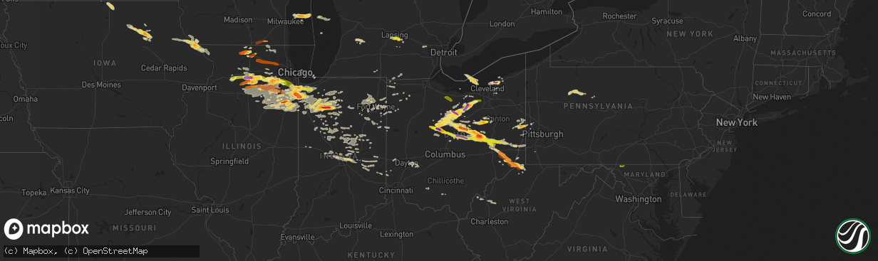 Hail map on June 12, 2013