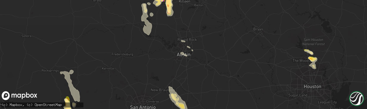 Hail map in Austin, TX on June 12, 2014