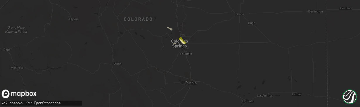 Hail map in Colorado Springs, CO on June 12, 2014