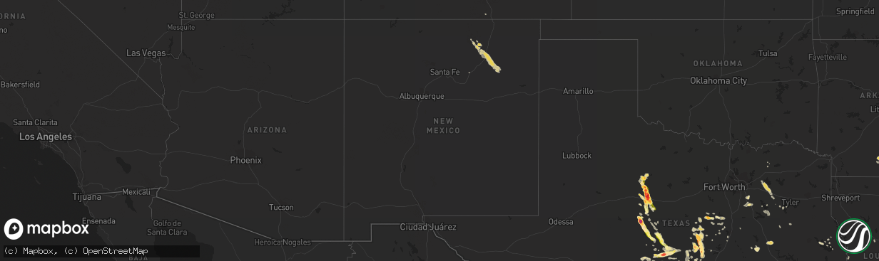 Hail map in New Mexico on June 12, 2014