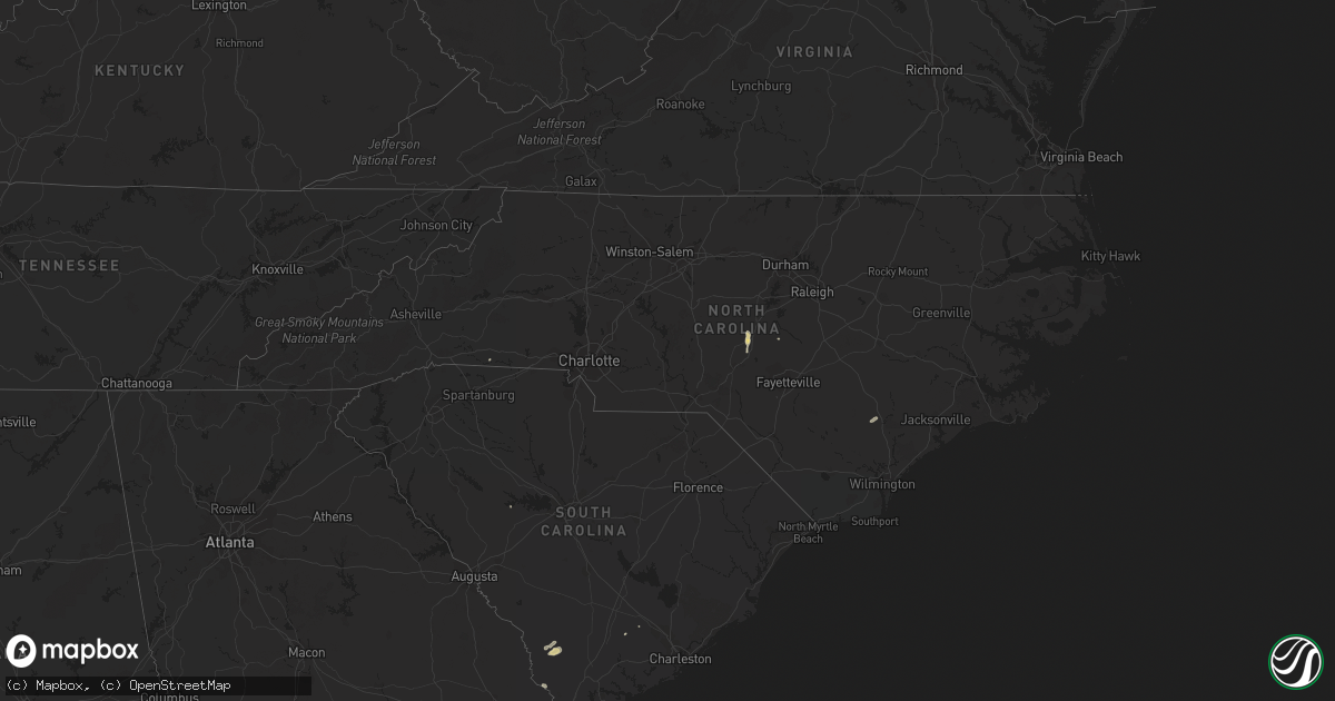 Hail map in North Carolina on June 12, 2014
